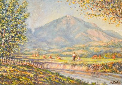 Mathieu Corizzi (1891-1976) La Gravona et le Mont Aragnasto

Huile sur panneau, signée...