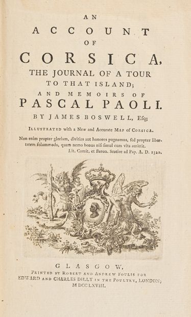 Boswell, James An account of Corsica, the journal of a tour to that island and memoirs...