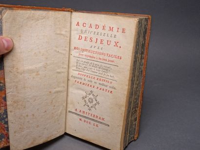 null [ANONYME] - L'académie universelle des jeux

Amsterdam, 1760

1 vol in-12, reliure...