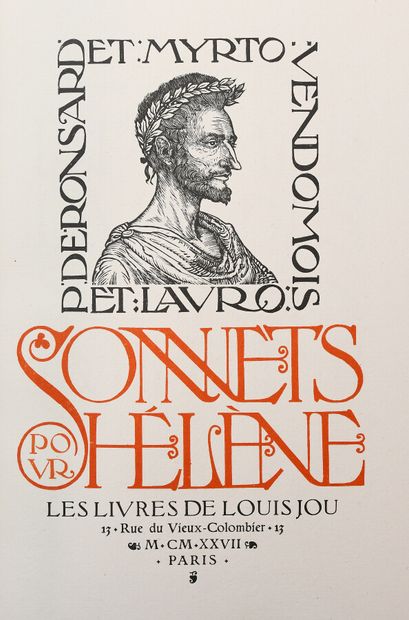 null JOU (Louis) - RONSARD (Pierre de). Sonnets pour Hélène. 

Paris, Les Livres...