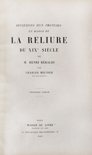 null BERALDI (H) - MEUNIER (Ch.). Reflections of a practitioner on the fringe of...