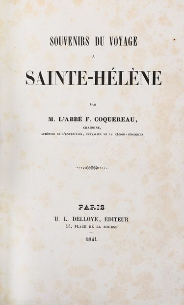 null COQUEREAU (Abbé Félix). Souvenirs du voyage de Sainte-Hélène. 

Paris, H. L....