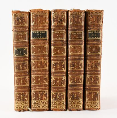 null BOILEAU (Nicolas). works. 

Paris, Changuion, 1772. 

5 volumes in-8, contemporary...