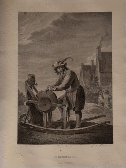 null According to David TENIERS

The grinder

Etching, 18th century 

In a rectangular...