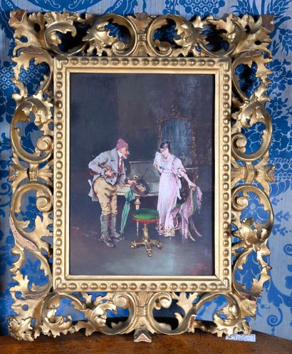 null E. BOUVIER (late 19th century)

Music lesson

Oil on panel, signed lower right

H.24...