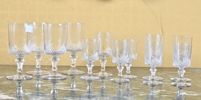 null Parts of glassware services, including coloured cut crystal wine glasses
