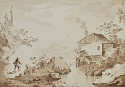 null Pillement follower, French school end of the 18th century

Animated landscape...