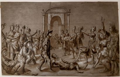 null Old school, end of the 17th century

Front: Unidentified historical scene. Ink...