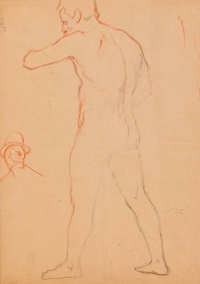 null Ecole française du XIXe siècle

Académies d'homme. Lot de 4 dessins (au fusain...