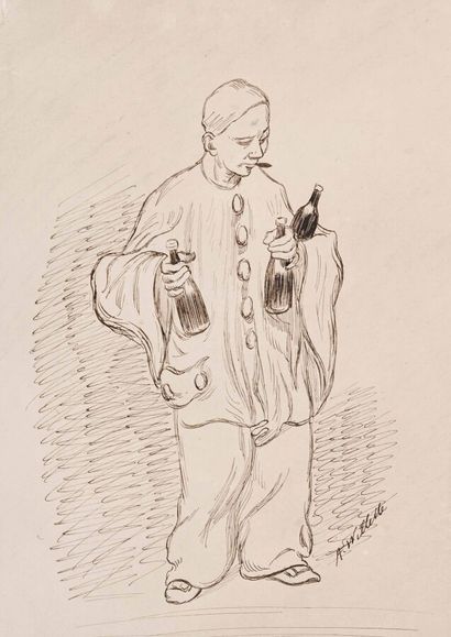 null Adolphe Léon WILLETTE (1857 - 1926)

Pierrot portant des bouteilles. Dessin...