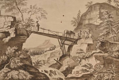 null Pillement follower, French school end of the 18th century

Animated landscape...