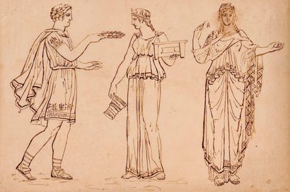 null D'après John FLAXMAN (1755 - 1826)

Personnages tirés de l'Antique. Dessins...