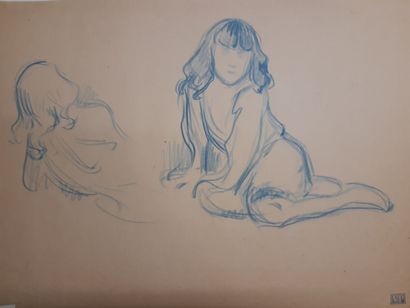 null Victor PROUVE (1858 - 1942)

Etude de fillette 

Dessin au crayon bleu. Porte...