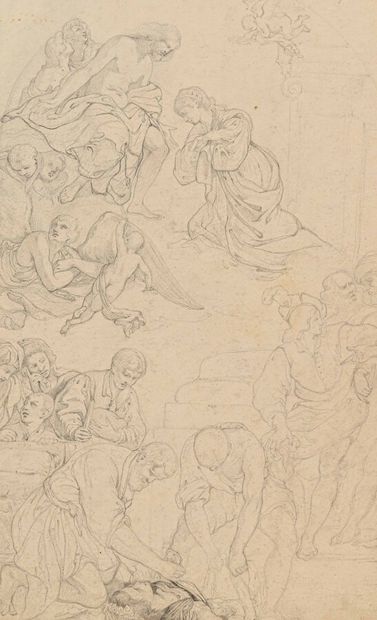 null French school end of the 18th century

Study for the burial of a saint under...