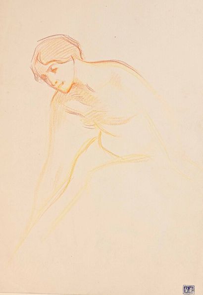 null Victor PROUVE (1858 - 1942)

- Le biberon de Jean-Louis, dessin au fusain, 1939....