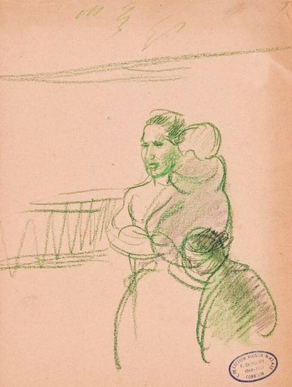 null François GUIGUET (1860 - 1937)

Mère et ses deux enfants. Dessin aux deux crayons....