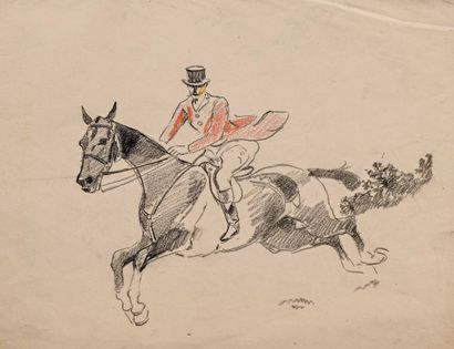 null [Ecole bordelaise] Daniel TARDIEU (1853-1929)

Etude de cavalier. Dessin aux...