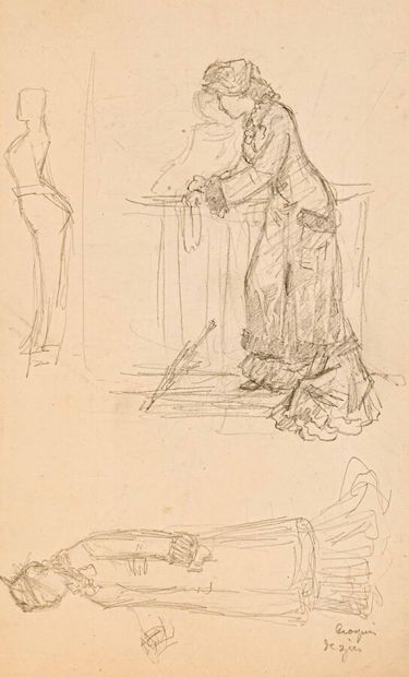 null Edouard François ZIER (1856 - 1924)

Femme devant une tombe. Crayon et lavis...