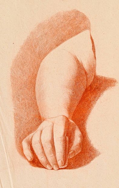 null French school of the 18th century

Arm study. Drawing with sanguine on laid...