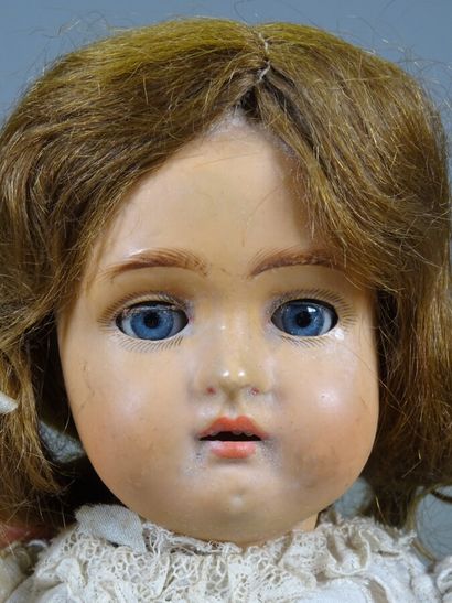 null Doll mark with the tortoise 406/39 Schildkrot, head in celluloïd, old wig in...