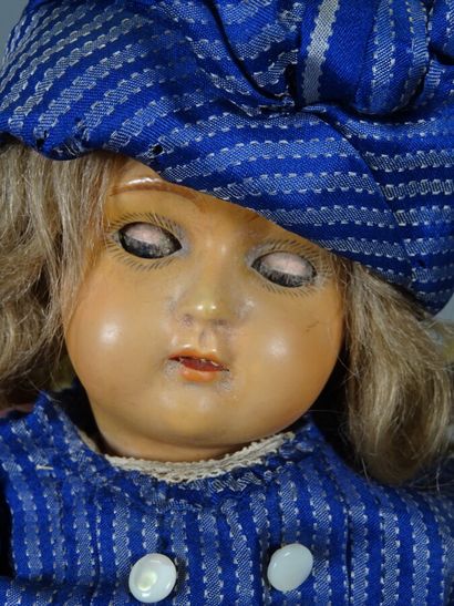 null Doll mark with the tortoise 406/34 Schildkrot, head in celluloid, old wig in...