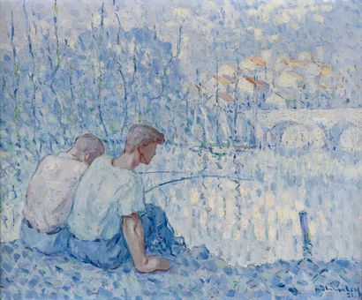 null French school of the 1950s

The two fishermen

Oil on canvas, signed Baudry...
