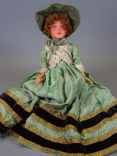 Doll with celluloid head and plastic body,...