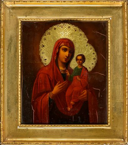 Pair of icons of the Mother of God Iverskaya...