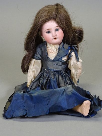 Bleuette doll with bisque head, wig in natural...