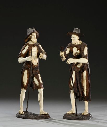 null Simon TRÖGER (1693-1768)

Couple de gueux en ivoire et bois naturel sculpté....