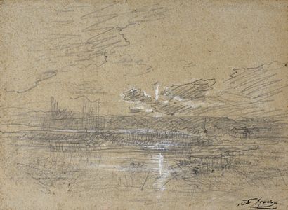null François-Auguste RAVIER (1814-1895)

Etude de nuage sur l'étang

Crayon noir...