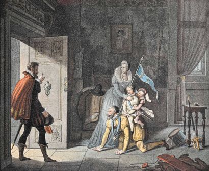 null Attribué à Pierre Henri RÉVOIL (1776-1842)

Henri IV jouant avec ses enfants

Aquarelle,...