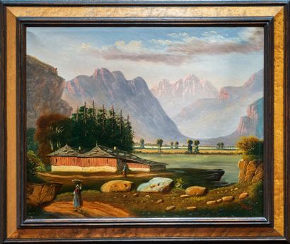 null Swiss school of the 19th century

Mountain landscapes

Pair of oil on canvas,...
