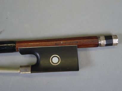 null Violin bow by François Lotte signed, mounted ebony and silver. Weight 62 grs...