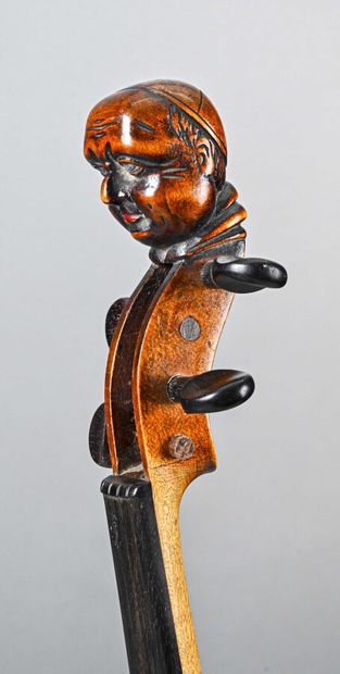 null German monk's head violin with Stainer iron mark on the back. One piece back...