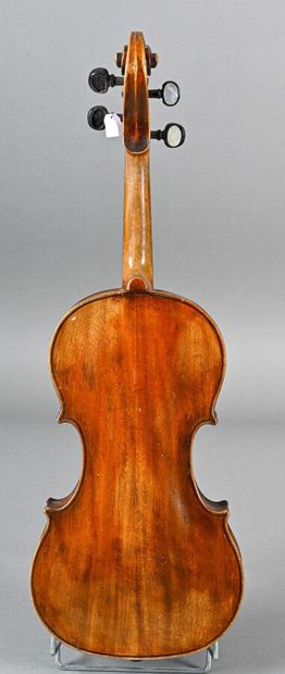  Violin with Klotz label from 1900, headjoint. Back, ribs, neck and headstock in...