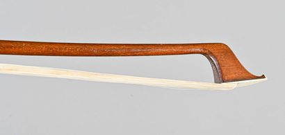 Foreign made cello bow in exotic wood, mounted...