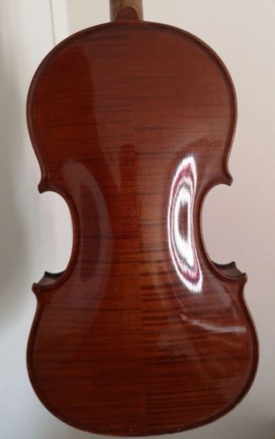  Beautiful handmade German violin by Fritz Krauss with label, year 1948. Two-piece...