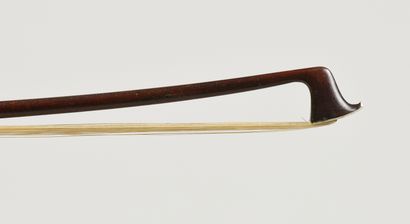 Violin bow of the Bazin school, mounted nickel...