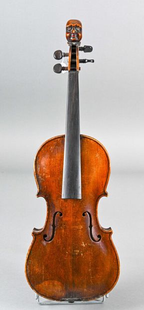 null German monk's head violin with Stainer iron mark on the back. One piece back...