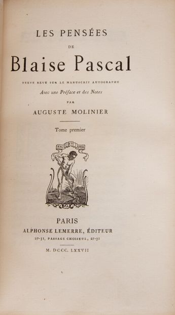 null PASCAL (Blaise). Thoughts of M. Pascal on religion and on some other subjects,...