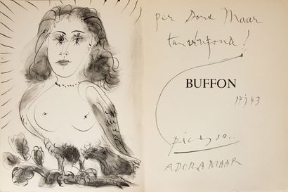  PICASSO (P). 40 drawings in the margin of Buffon. 
Paris, Jonquières 1957. In folio...
