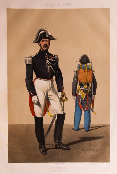 null ARMAND-DUMARESQ (Charles-Édouard). Uniformes de l'armée française en 1861, dessinés...