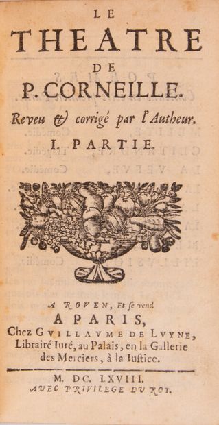 null CORNEILLE (Pierre). Le théâtre de P. Corneille, reveu et corrigé par l'autheur....