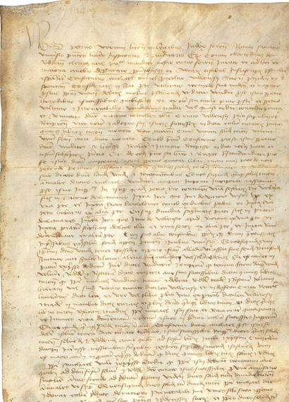 PARCHEMIN PARCHEMIN. Latin manuscript dated July 26, 1409, concerning the parish...