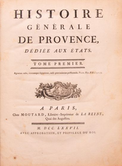null Provence - Midi - PAPON (Jean-Pierre). Histoire générale de Provence dédiée...