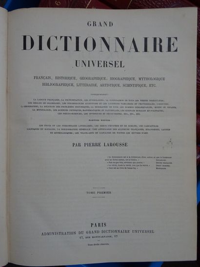 null LAROUSSE (Pierre). Grand dictionnaire universel du XIX° siècle. 

Paris, Administration...
