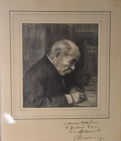 Georges clemenceau Georges CLEMENCEAU. Portrait dédicacé, dans un encadrement en...