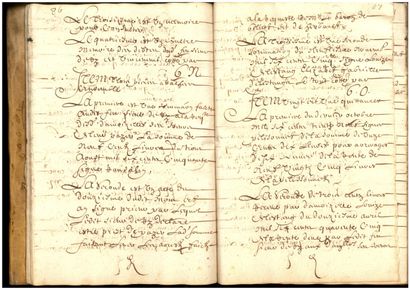 POITOU - VIENNE POITOU - VIENNE. Manuscrit de 462 pp. In-folio, vélin à rabat de...