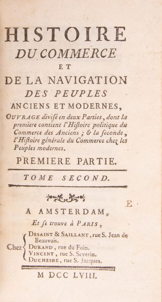  ARCQ (Philippe-Auguste de Sainte-Foy, Chevalier d'). History of the trade and navigation...